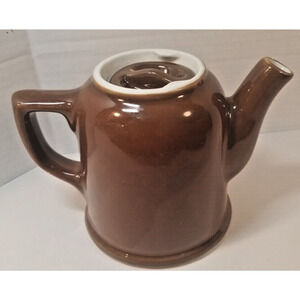 1950's MCM Hall Small Teapot Brown 4.5" Single Serve Restaurant Ware USA